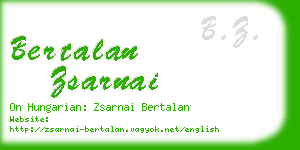 bertalan zsarnai business card